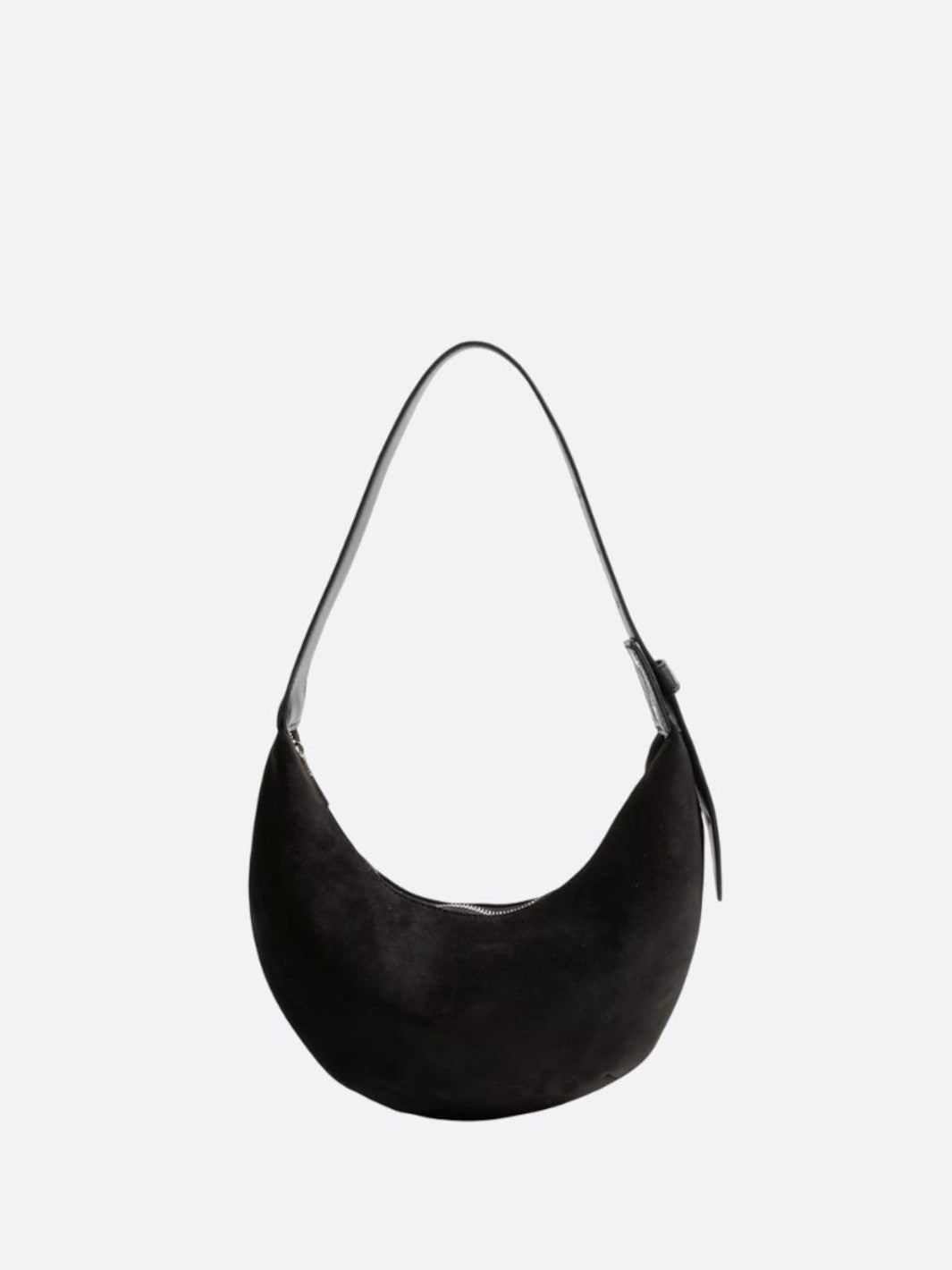 sac demi-lune daim noir