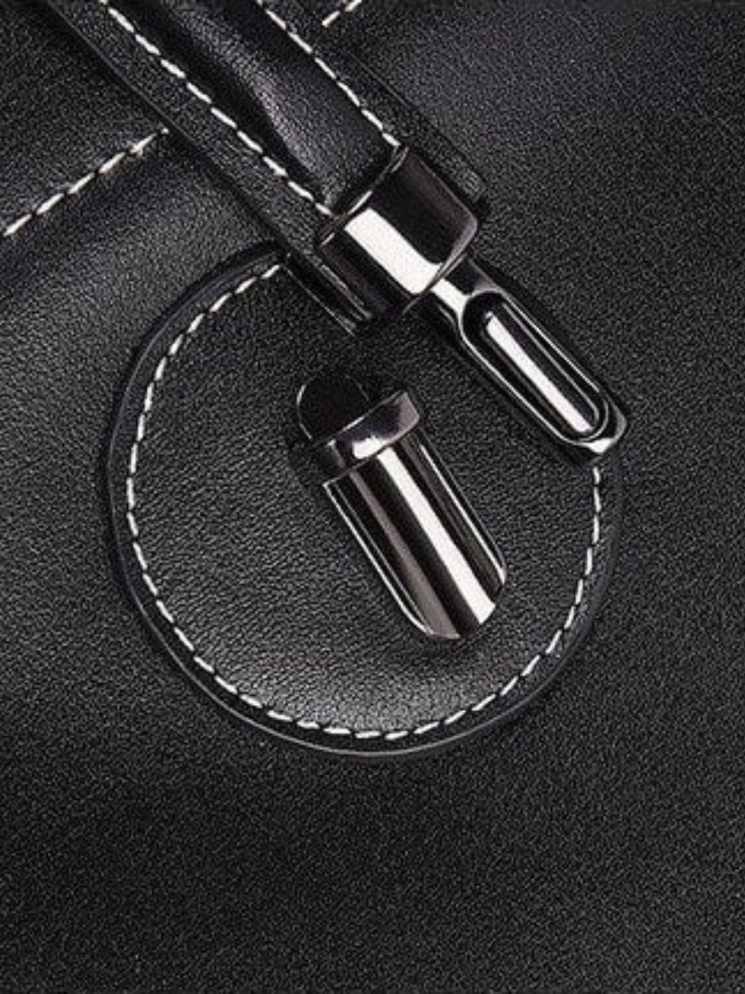 Bolso tote de piel negro