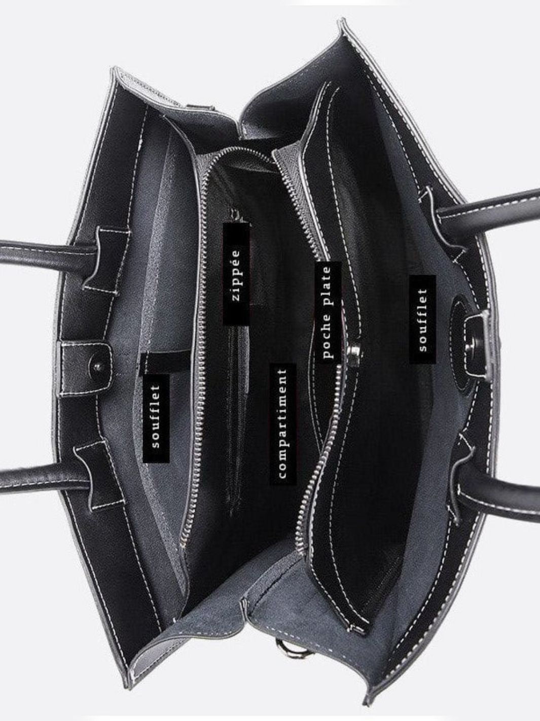 Bolso tote de piel negro