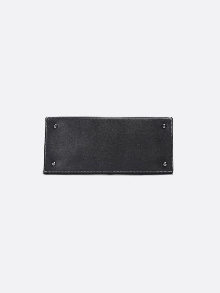 Bolso tote de piel negro<br>Novaro