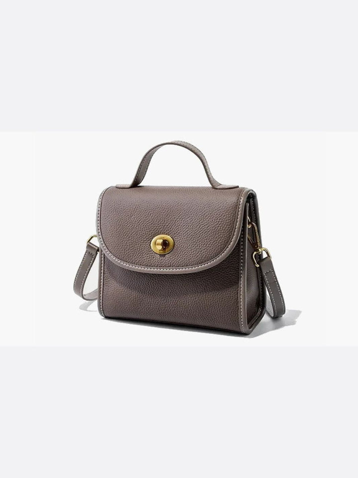 Sac à main gris carré cuir