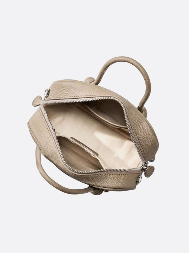 Bolso de mano rectangular de piel