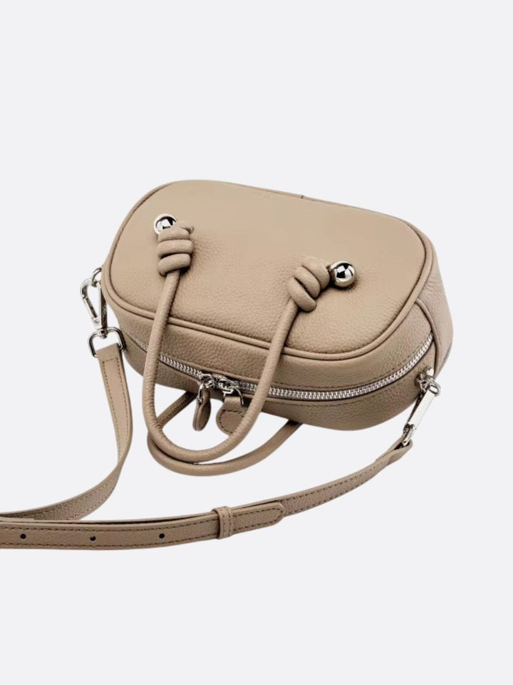 Bolso de mano rectangular de piel
