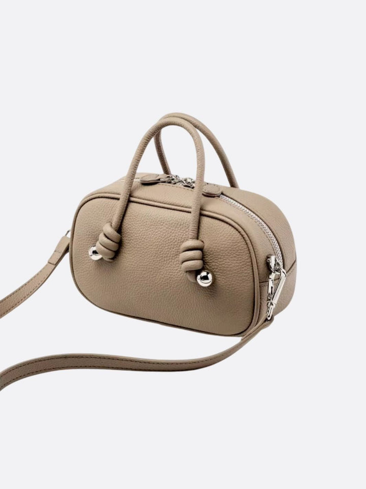 Bolso de mano rectangular de piel