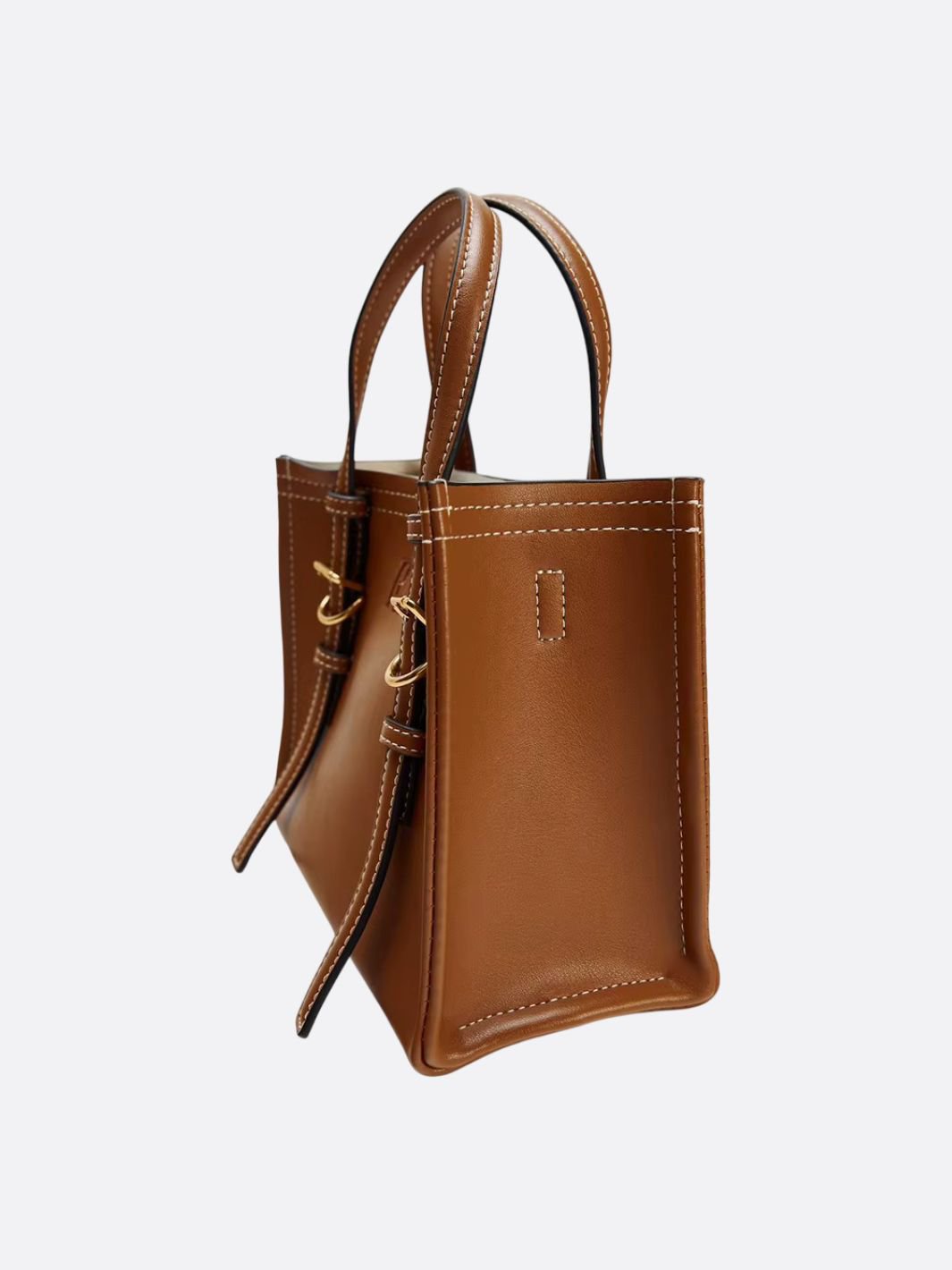 Bolso de mano de piel cuadrado