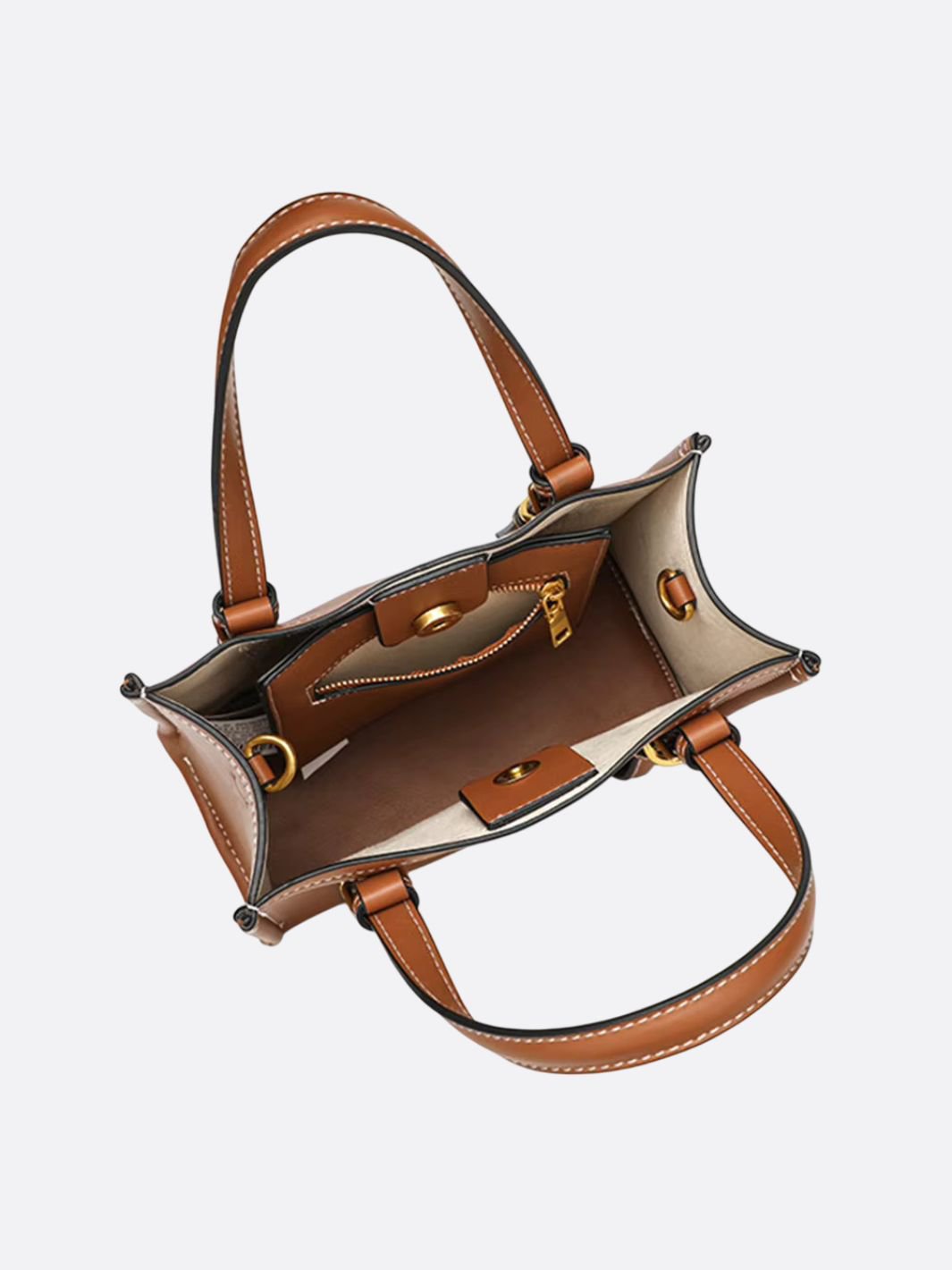 Bolso de mano de piel cuadrado