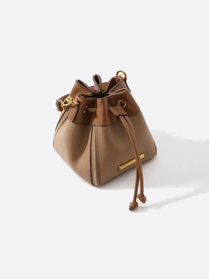 Sac seau cuir marron