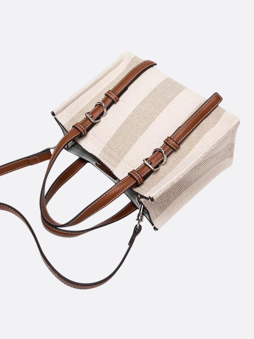 Bolso de lona y piel.