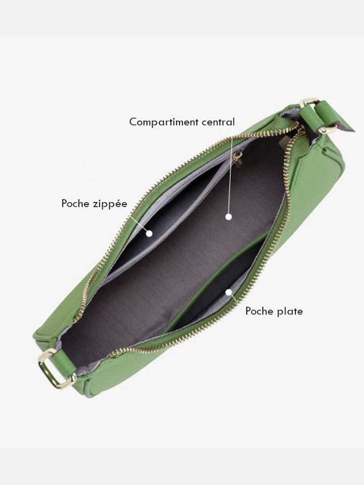 Bolso baguette de piel