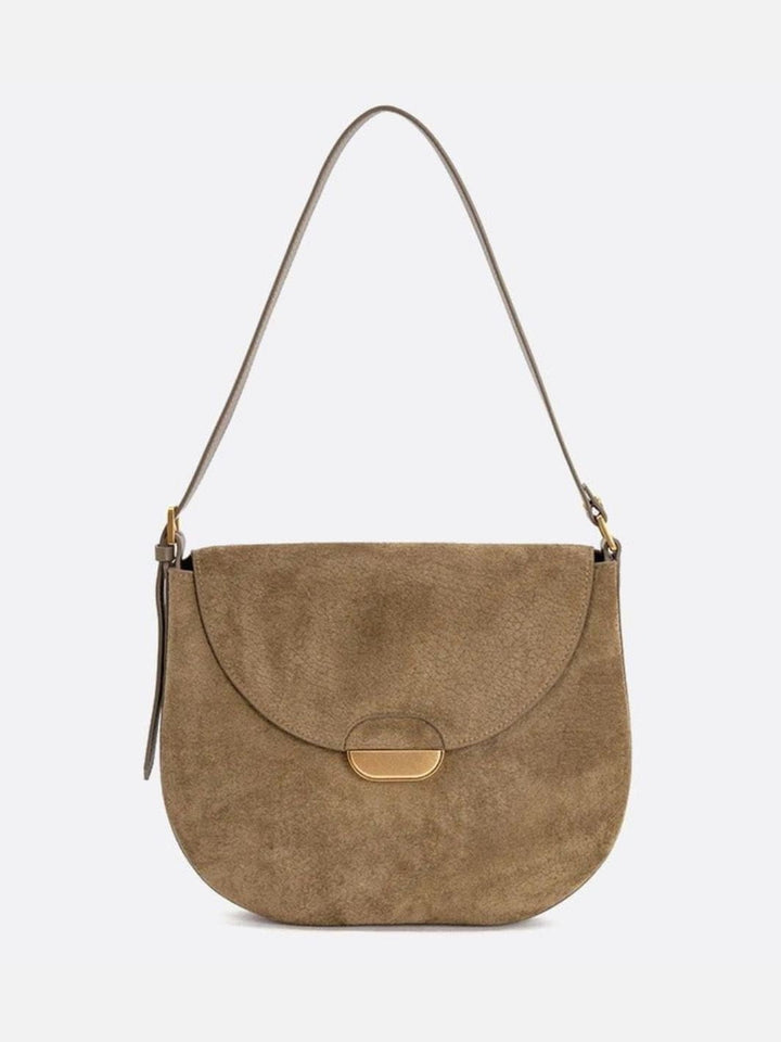 sac cuir porté épaule vert
