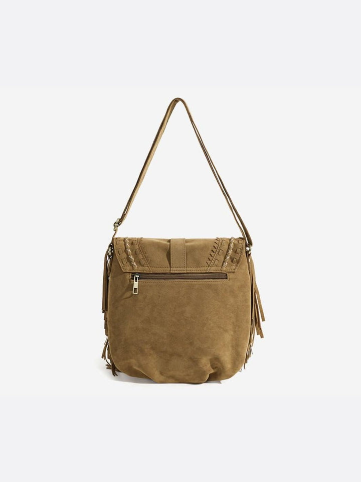 Bolso bandolera de ante con flecos