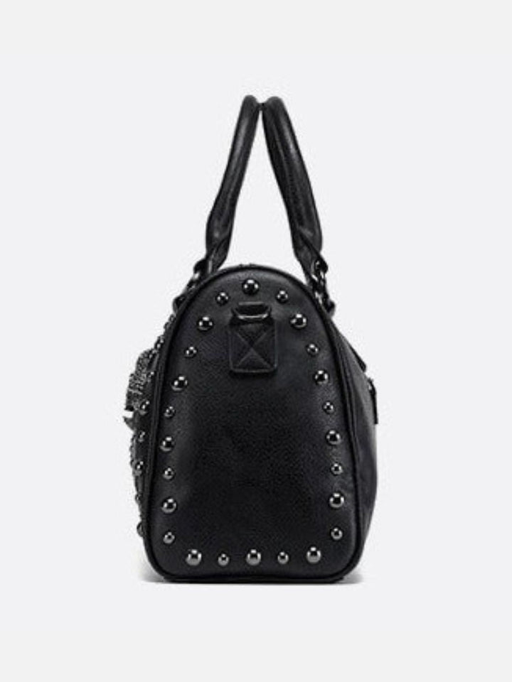 Bolso bowling negro con tachuelas