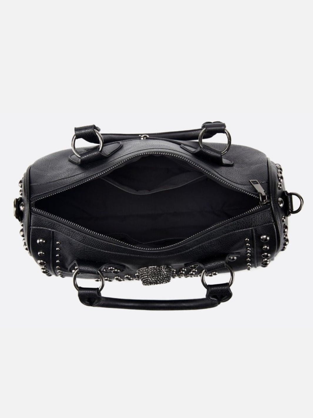 Bolso bowling negro con tachuelas