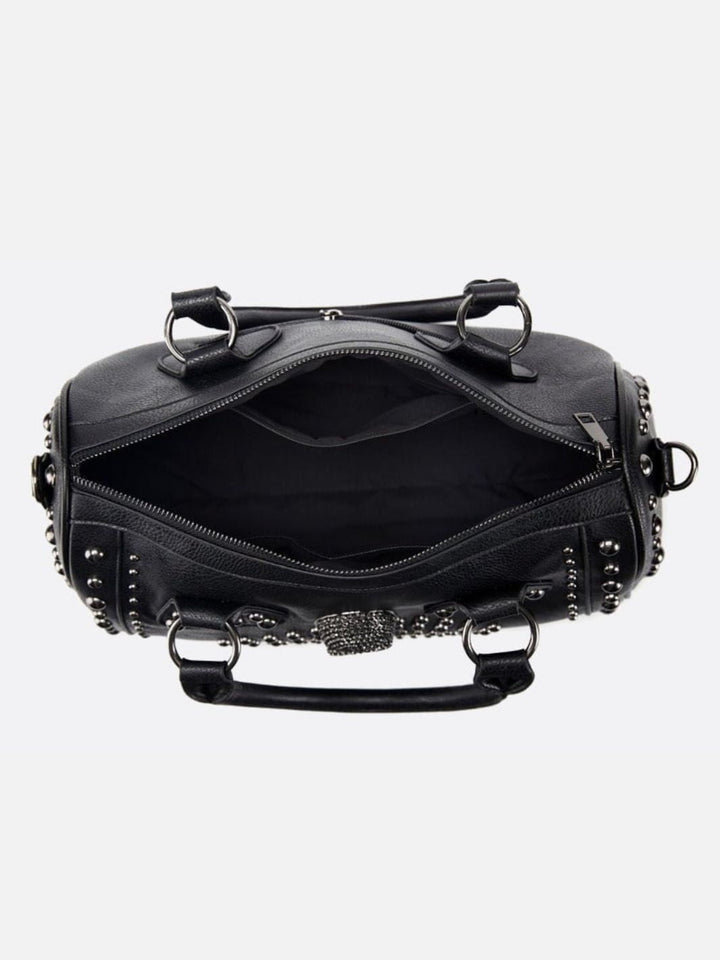 Bolso bowling negro con tachuelas