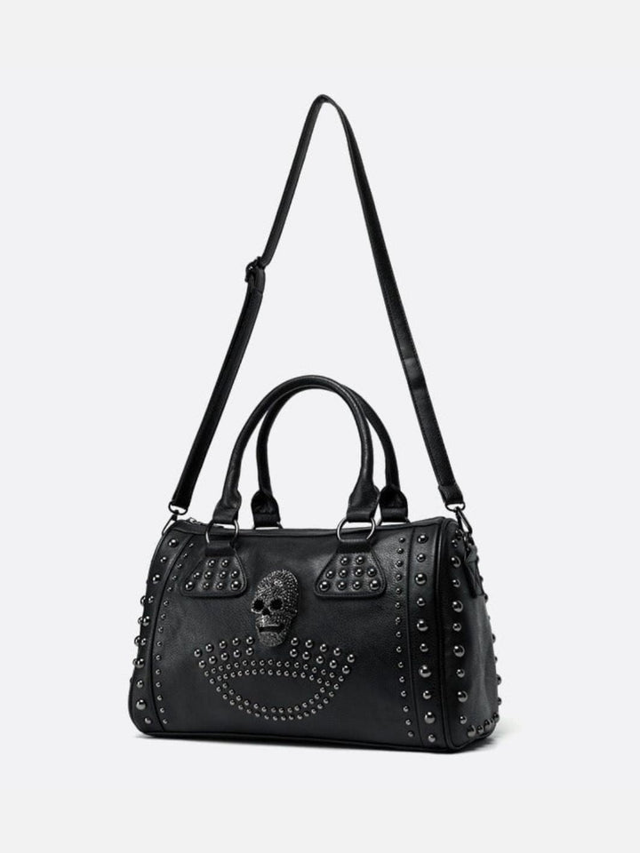 Bolso bowling negro con tachuelas