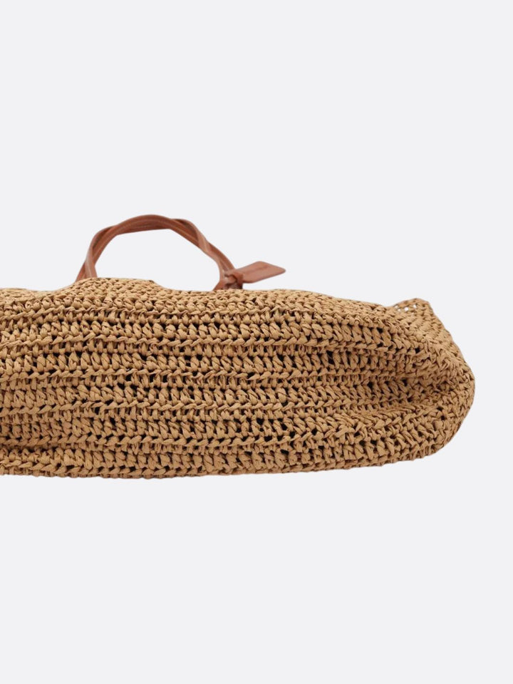 Bolso tote de paja y piel