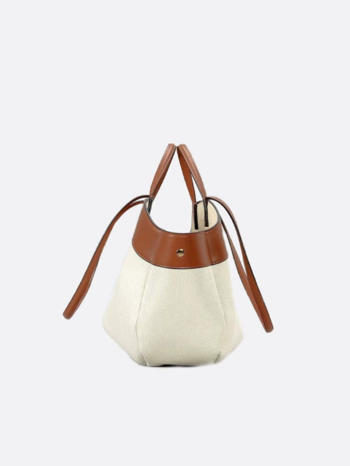 Bolso tote de lona y cuero<br> Talencia