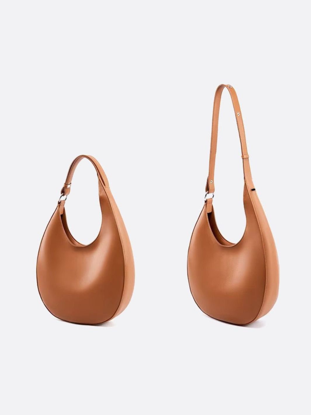 Bolso de piel en forma de media luna