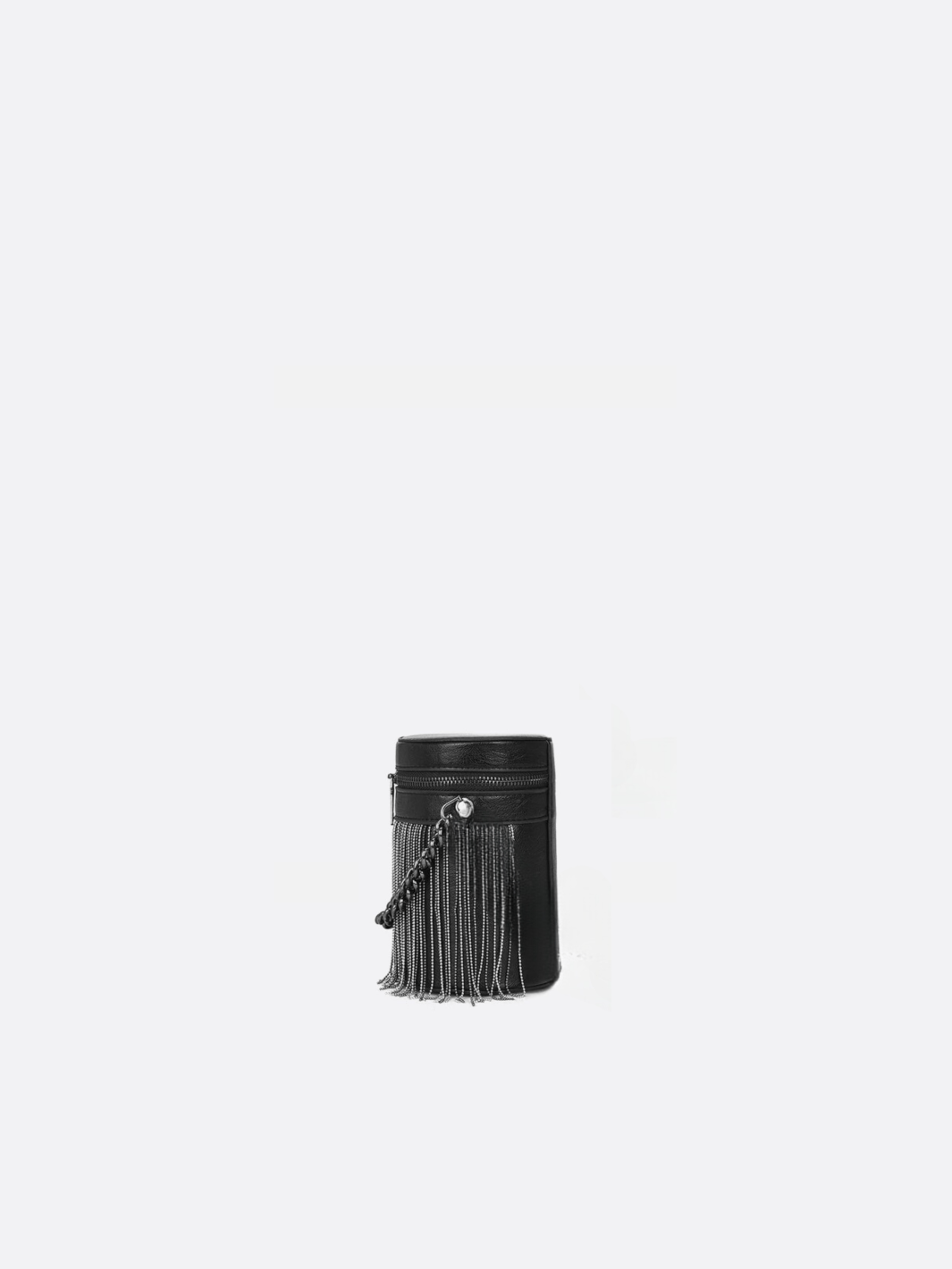 Bolso cilíndrico de piel negra<br>Nevada