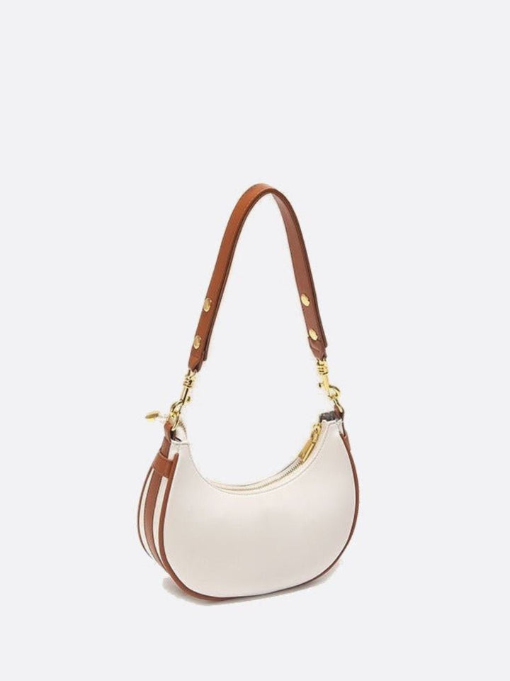 Sac épaule demi-lune cuir blanc