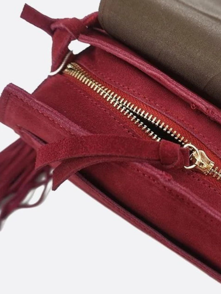 Bolso de ante rojo