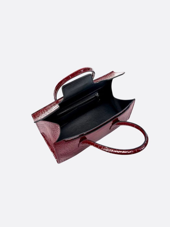 Bolso de piel efecto cocodrilo