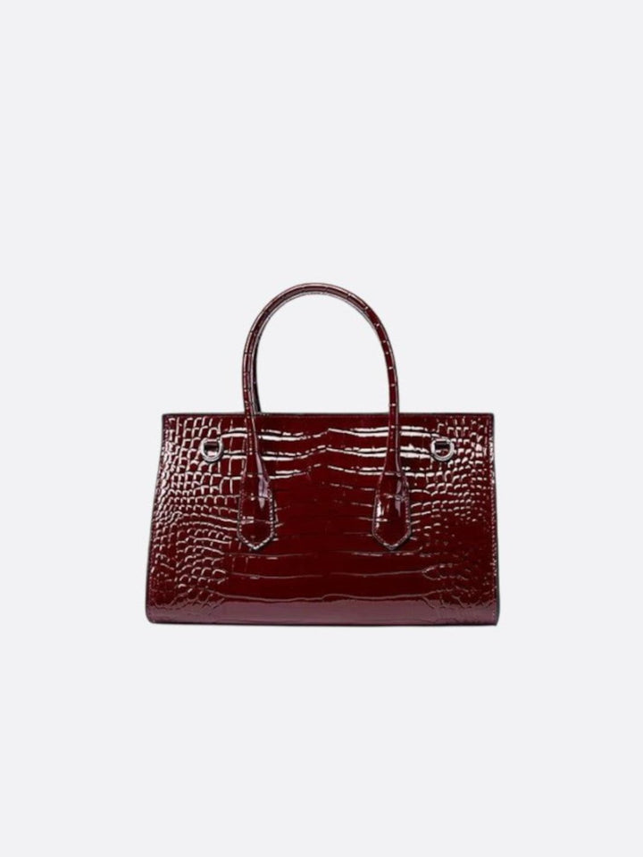 Bolso de piel efecto cocodrilo