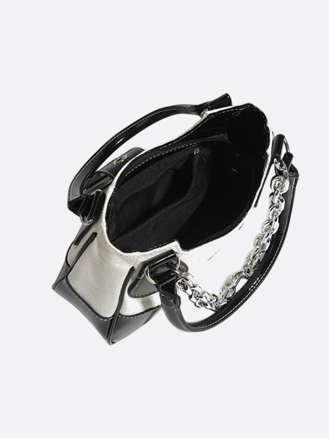 Bolso bandolera de lona y piel