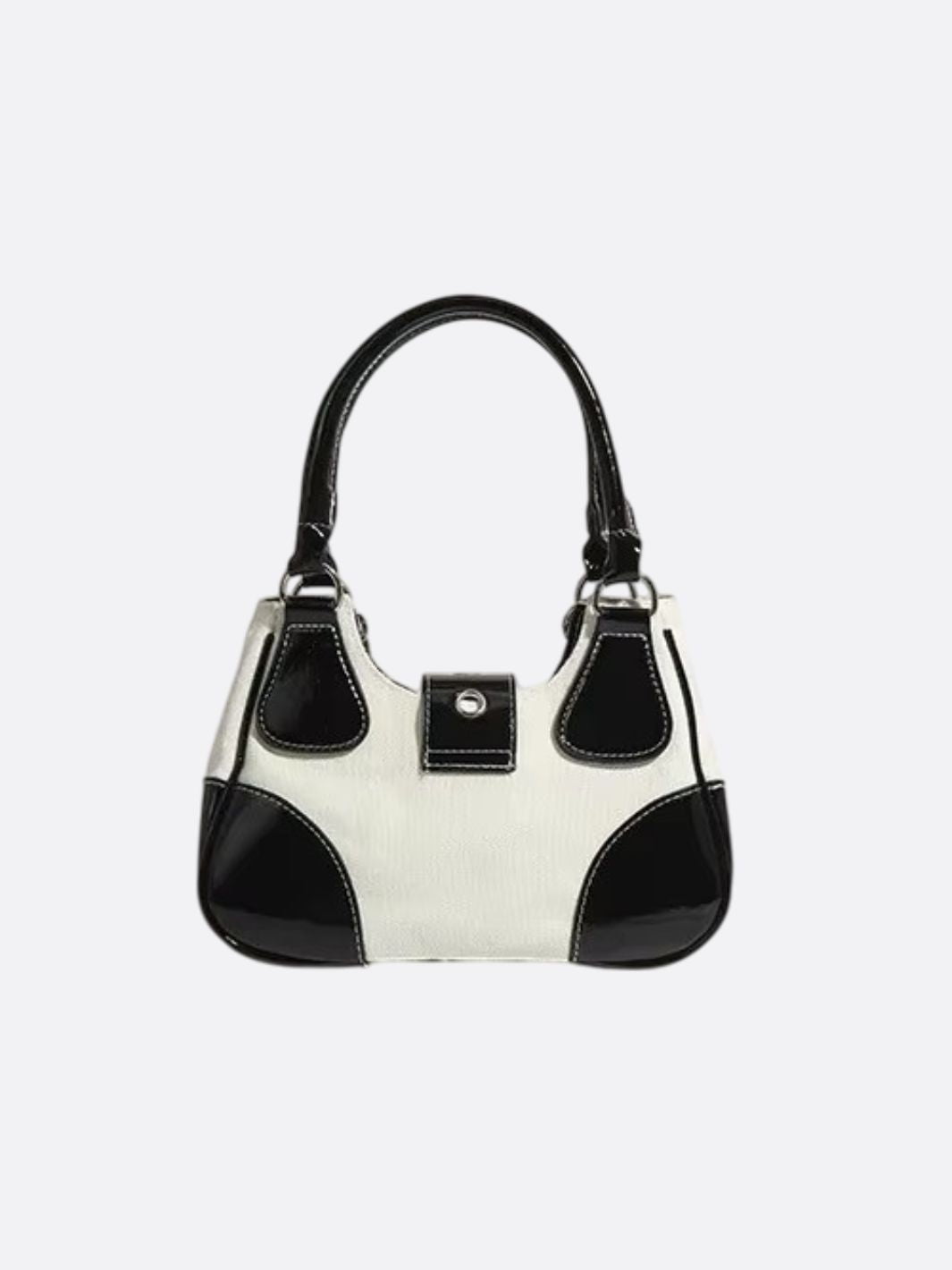 Bolso bandolera de lona y piel