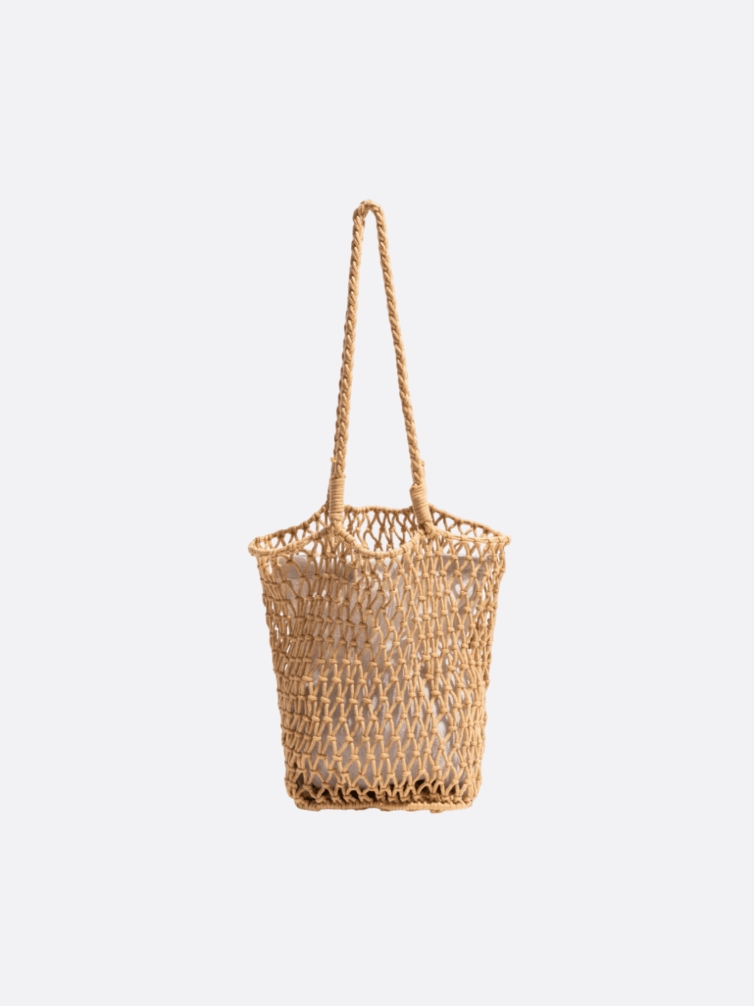 sac filet avec pochette beige