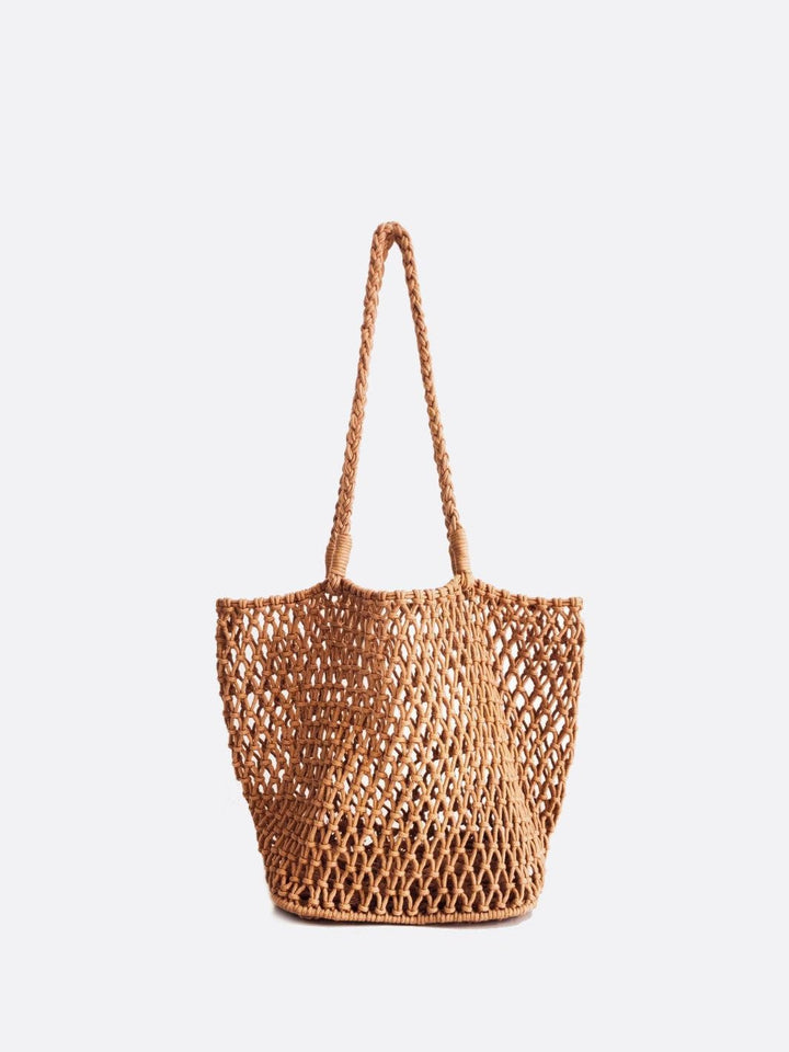 Sac filet crochet beige
