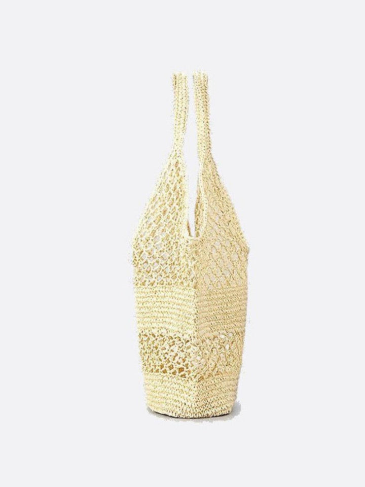 Bolso tote de paja y crochet