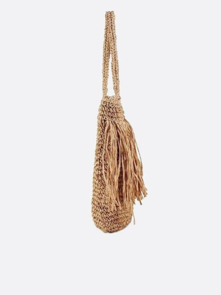 Bolso de rafia con flecos<br> Isandro