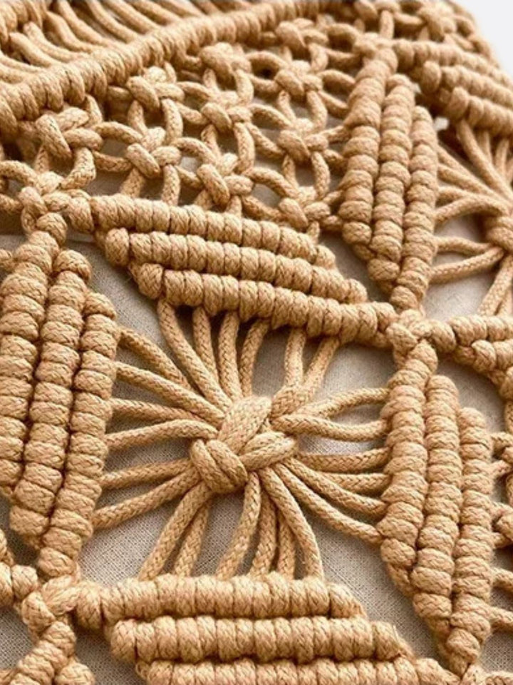 Bolso de macramé con flecos
