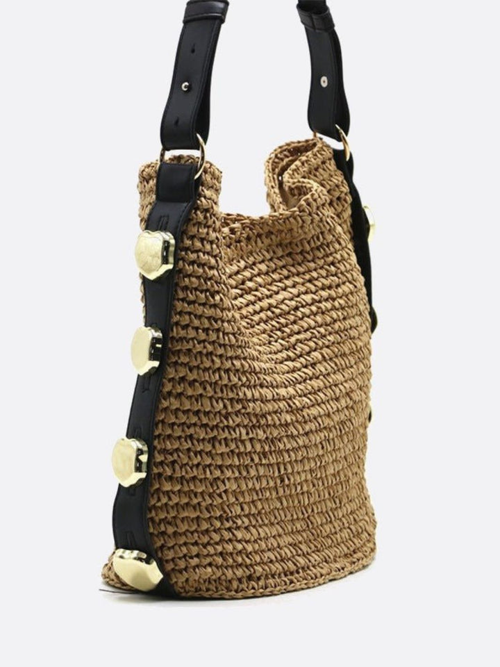 Bolso de hombro de paja