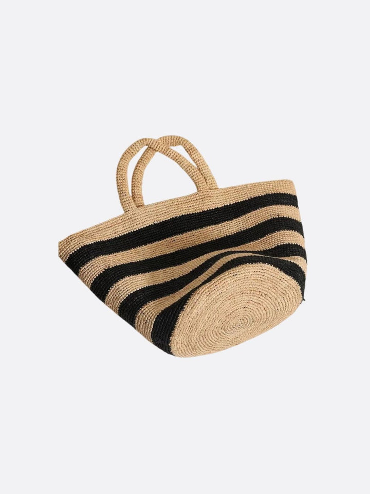 Bolso cesta de rafia con rayas<br> Mirano