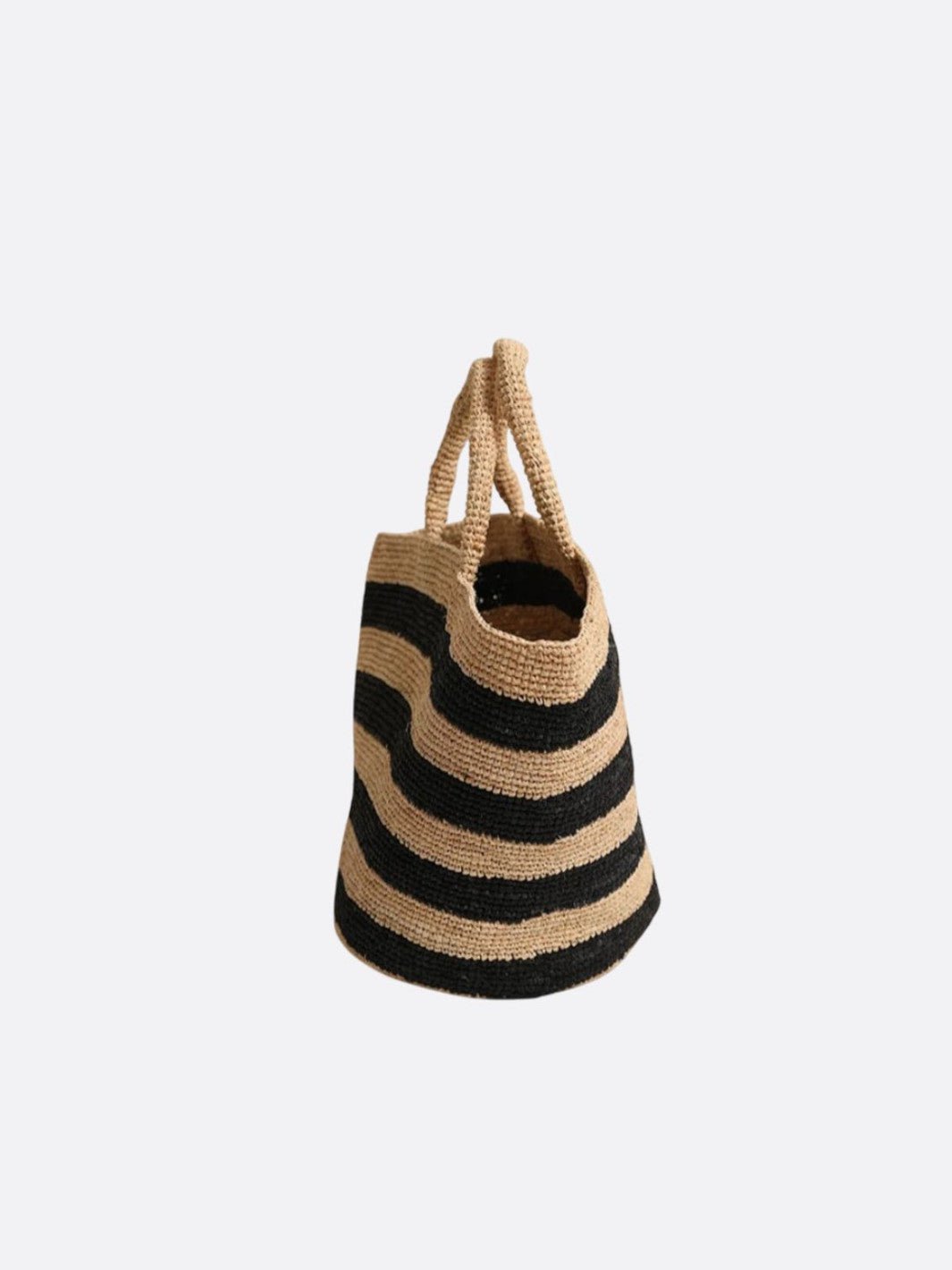 Bolso cesta de rafia con rayas<br> Mirano