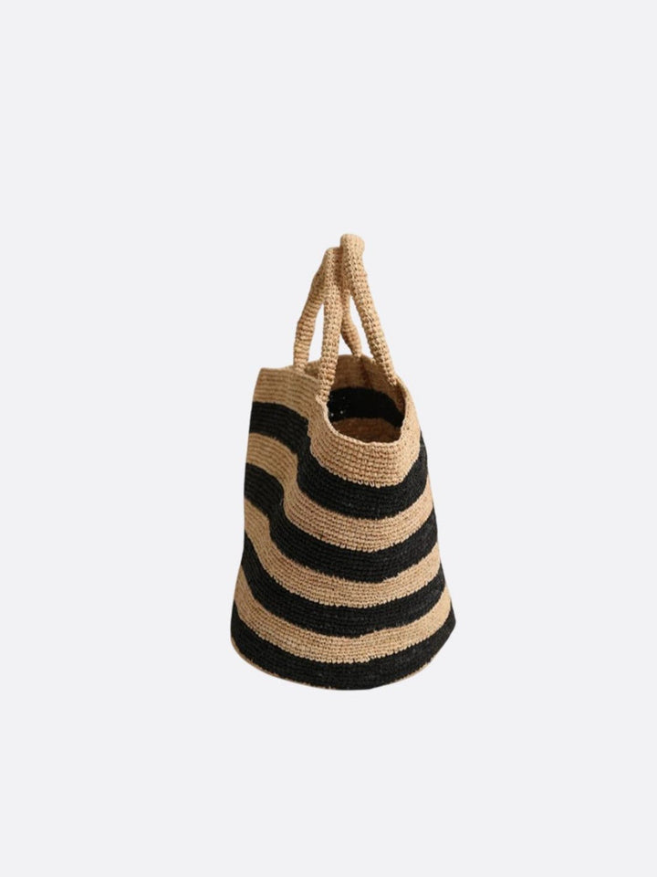 Bolso cesta de rafia con rayas<br> Mirano