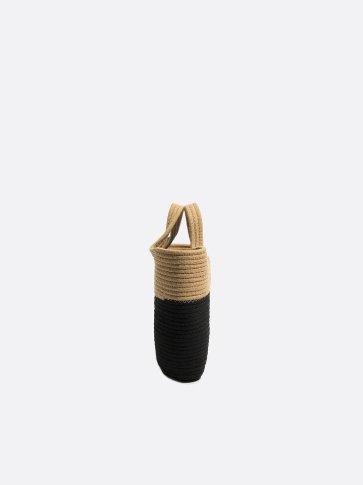 Bolso de cesta negro y beige<br>Dorano