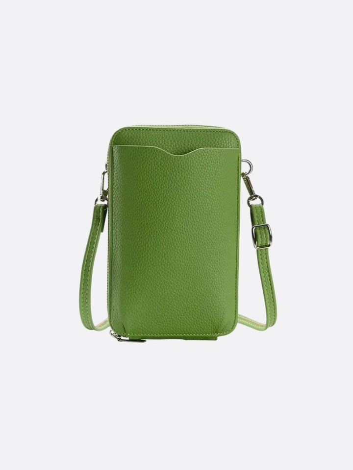 sac téléphone portefeuille vert