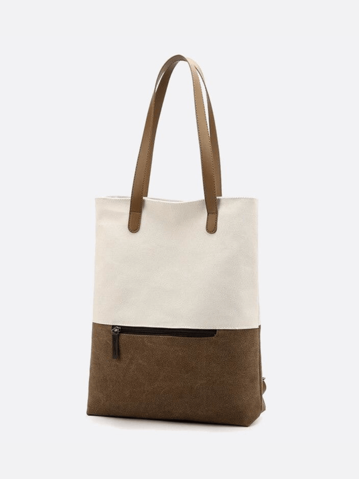 Sac toile porté épaule et dos blanc