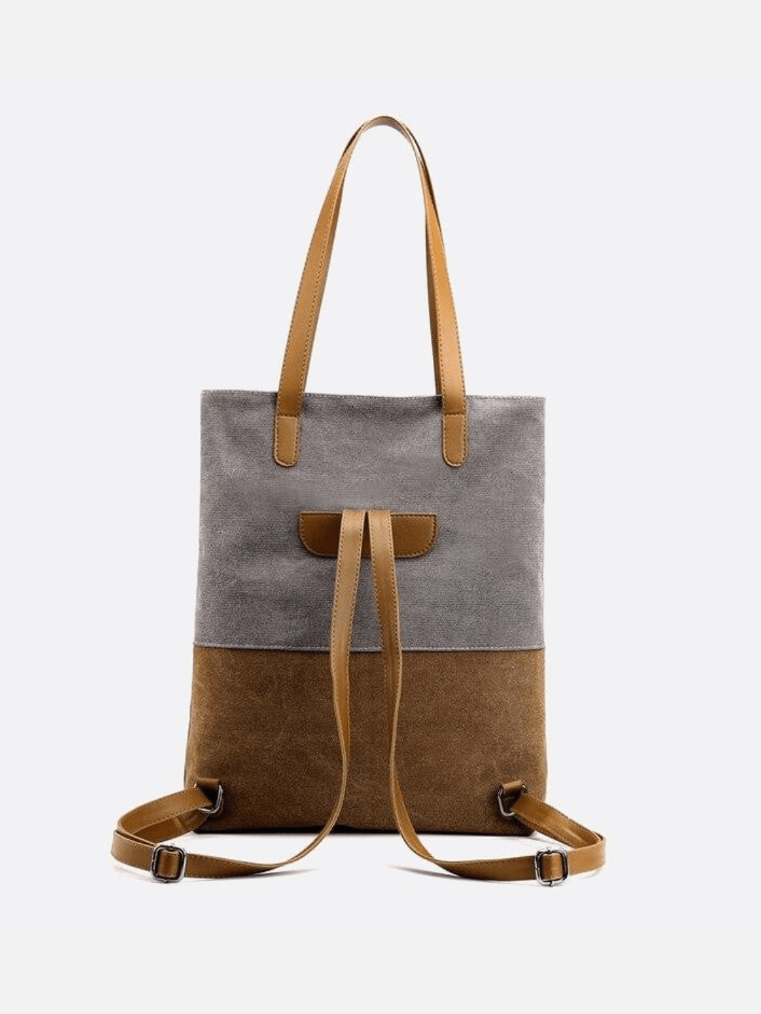 Sac toile porté épaule et dos gris