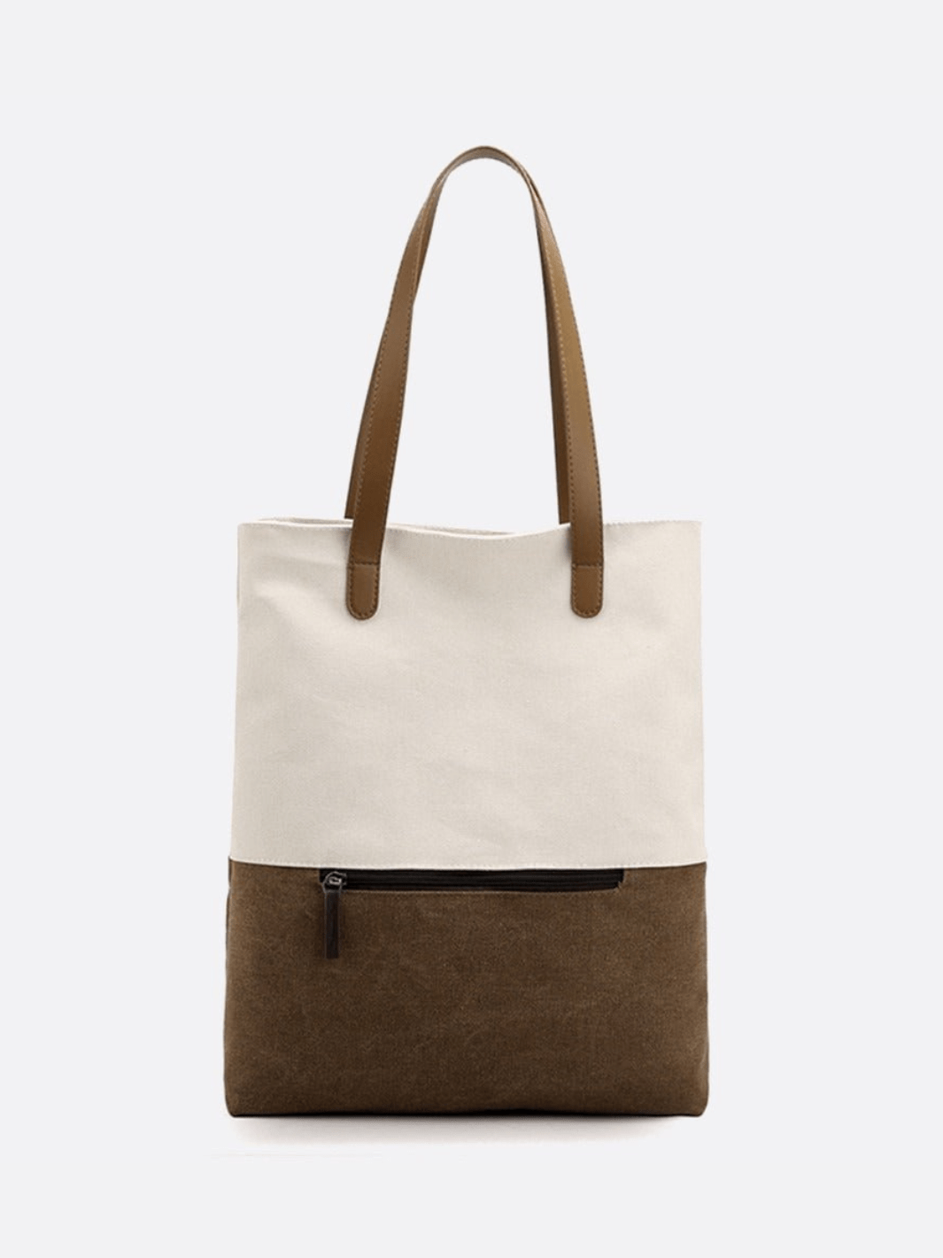 Sac toile blanc porté épaule et dos